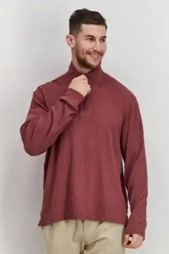 Brands For Less Men mock neck half zip long sleeve sweaters, maroon offer