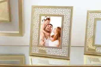 Pan emzar photo frame 4x6 inch gold 27x22cm