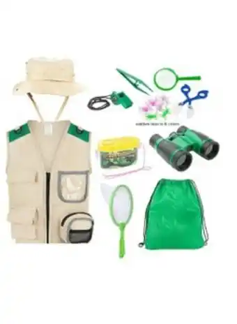 Noon Washable premium backyard safari vest and adventure kit or paleontologist costume full kids explorer set offer