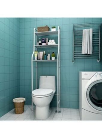 Noon Toilet storage rack 3 tier for bathroom steel frame premium quality white l48 x d25 x h150cm offer