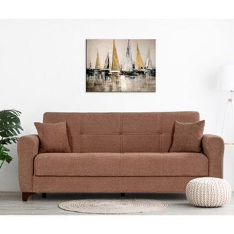 Danube Home Sultan 3 seater fabric sofa bed - light brown offer