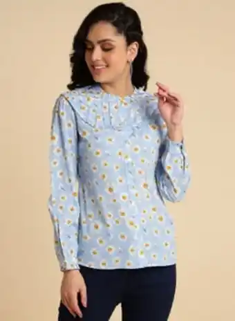 Noon Floral printed top blue/white/yellow offer
