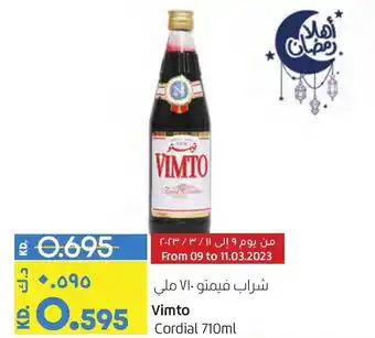 Lulu Hypermarket Vimto Cordial 710ml offer