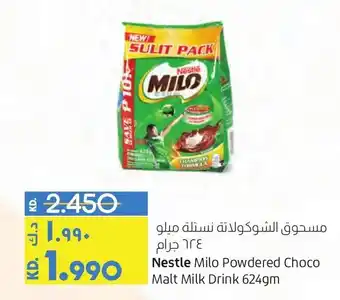 Lulu Hypermarket Nestle Milo Powdered Choco Malt Milk Drink 624gm offer