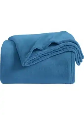 Noon Lightweight summer blanket king size 310 gsm extra soft fleece all season blanket bed and sofa throw 220 x 230 cms blue offer