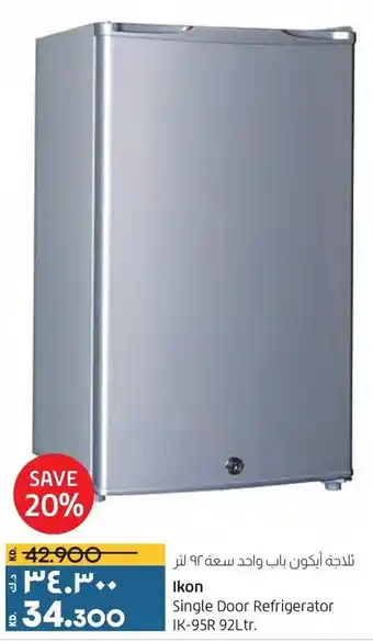 Lulu Hypermarket Ikon Single Door Refrigerator IK-95R 92Ltr. offer