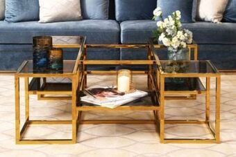 PAN Emirates Pan pharadox coffee table with shelf - gold offer