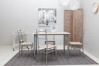 PAN Emirates Pan lifesteel 1+4 dining set - natural & gr offer