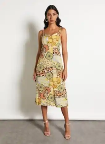 Noon Women's casual midi sleeveless allover printed long evening maxi dress multicolour offer