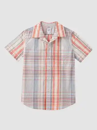 GAP Kids plaid button-down shirt offer