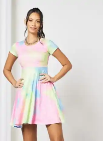 Noon Casual tie dye print short sleeve midi kint dress tie dye print 1 offer