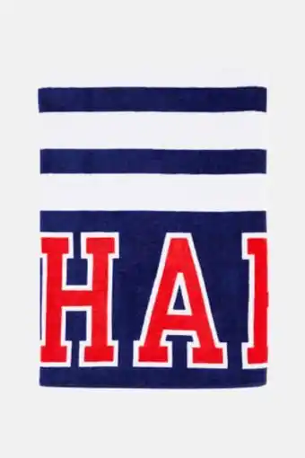 Brands For Less Printed logo flag beach towel 89 x 168 cm, white and navy combo offer