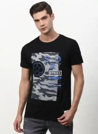 Noon Sport strike printed crew neck t-shirt dark jet black offer