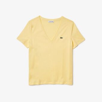 Lacoste Women’s v-neck loose fit cotton t-shirt offer