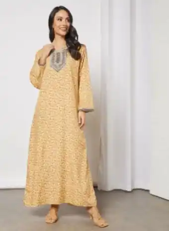 Noon Printed jalabiya in cotton offer