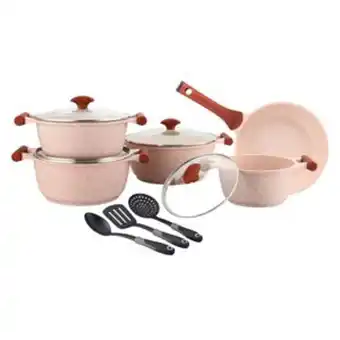 Lulu Hypermarket Prestige granite cookware set 12pcs pr80964 pink offer