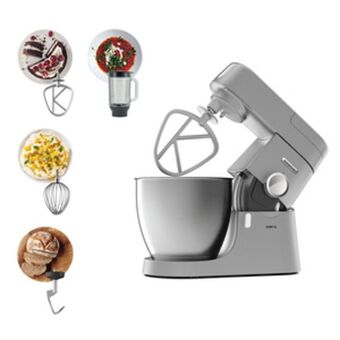 Lulu Hypermarket Kenwood metal body stand mixer kitchen machine chef xl 1200w with 6.7l stainless steel bowl, k-beater, whisk, dough hook, ble offer