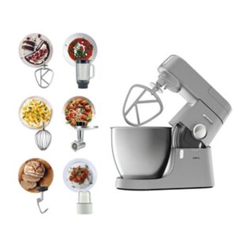 Lulu Hypermarket Kenwood metal body stand mixer kitchen machine chef xl 1200w with 6.7l stainless steel bowl, k-beater, whisk, dough hook, gla offer