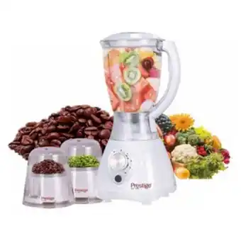 Lulu Hypermarket Prestige 1.5l 450 w blender with 3 jars, 50-60 hz, 2 speed+pulse, white, pr81581 offer