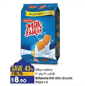 Lulu Hypermarket Britannia Milk Bikis Biscuits 90gmx8 offer