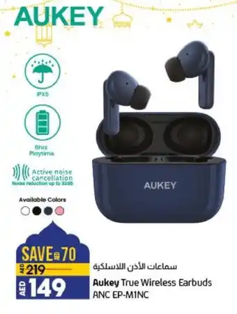 Lulu Hypermarket Aukey True Wireless Earbuds ANC EP-M1NC offer