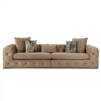 Homes R Us Elegance 4-seater sofa, dark beige offer