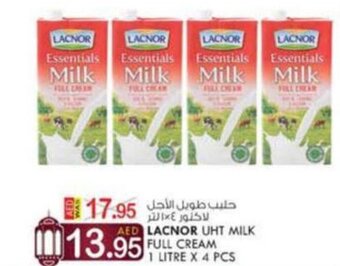 KM Trading Lacnor UHT Milk Full Cream 1 Litre X 4 Pcs offer