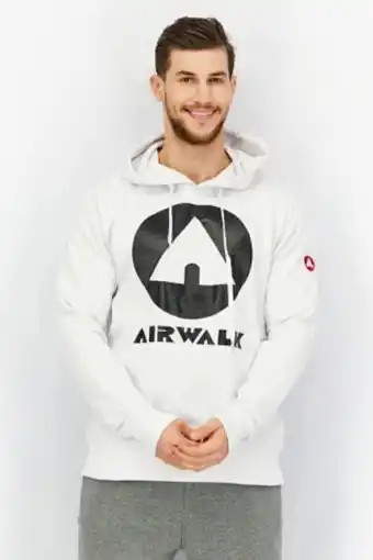 Brands For Less Men hood with drawstring long sleeve brand logo sweatshirt, white and black offer