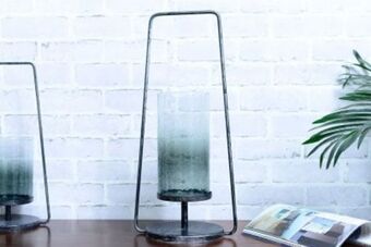 PAN Emirates Pan andres candle holder w/iron stand green offer