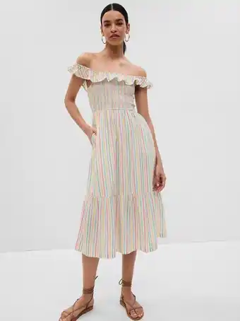GAP Ruffle neck midi dress offer