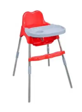Noon Esqube bobo baby feeding chair kids high booster chair with foot rest and tray red offer