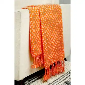 Danube Home Takisha tie dye acrylic throw-127x154cm-rust offer