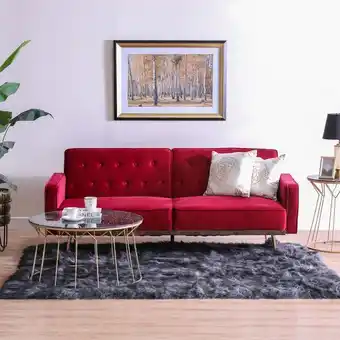 Danube Home Russu 3 seater fabric sofabed-red offer