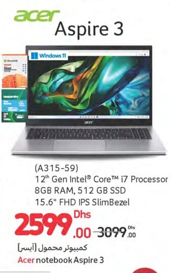 Carrefour Acer notebook Aspire 3 offer