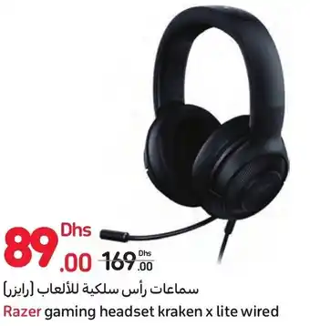 Carrefour Razer gaming headset kraken x lite wired offer