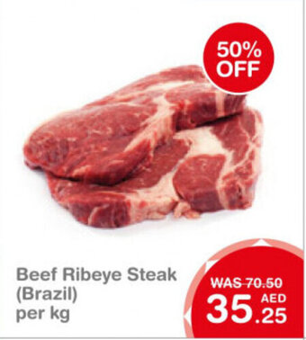 Choithrams Beef Ribeye Steak (Brazil) per kg offer