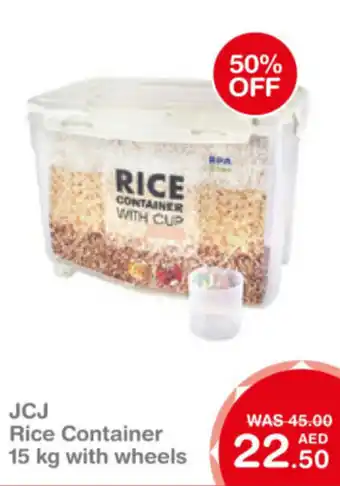 Choithrams JCJ Rice Container 15kg with wheels offer