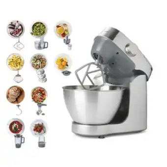 Lulu Hypermarket Kenwood stand mixer kitchen machine prospero+ 1000w with 4.3l ss bowl, k-beater, whisk, dough hook, glass blender, meat grind offer