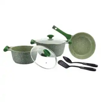 Lulu Hypermarket Prestige granite cookware set 7pcs g655 green offer