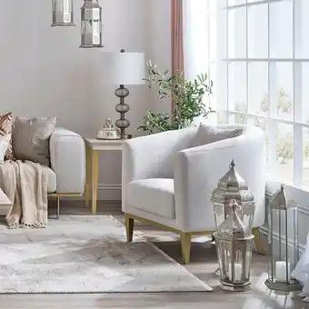 Homes R Us Chicago armchair, light grey offer
