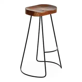 Homes R Us Riva tall bar stool, chestnut & black offer
