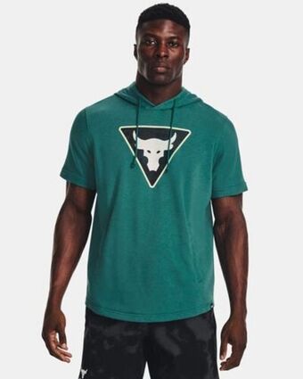 Under Armour Men's project rock terry short sleeve hoodie offer