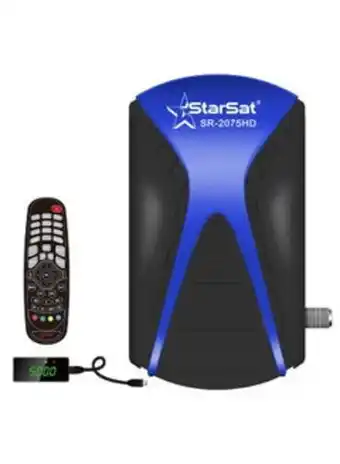 Noon Starsat sr-2075hd full hd dvbs2 satellite receiver 5000 channels pvr wifi supported black blue offer