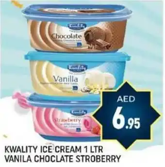 Shaklan Kwality Ice Cream 1 Ltr Vanila Choclate Stroberry offer