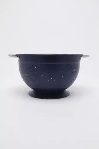 Brands For Less Stainless steel colander with handles, navy blue offer