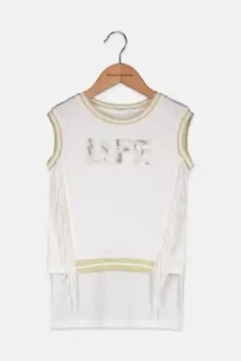 Brands For Less Kid girls embellished sleeveless tops, white silk offer