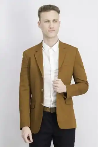 Brands For Less Men tailored,fit wool blazer jacket, brown offer