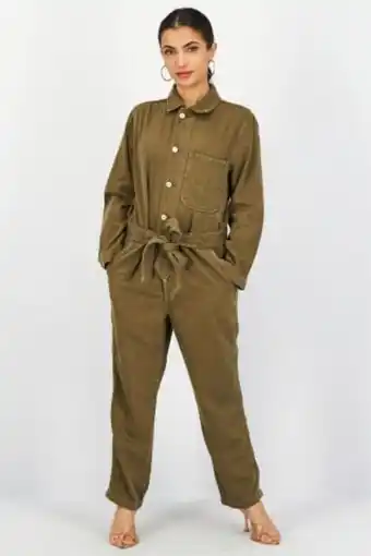 Brands For Less Women plian long sleeve jumpsuit, olive offer