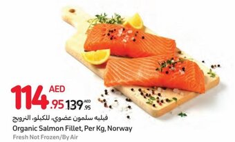Carrefour Organic Salmon Fillet, Per Kg, Norway Fresh Not Frozen/By Air offer