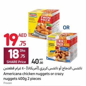 Carrefour Americana chicken nuggets or crazy nuggets 400g 2 pieces offer